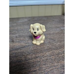 Fisher Price Little People Barbie Pet Spa Vet Dog Puppy Tan Pink Collar